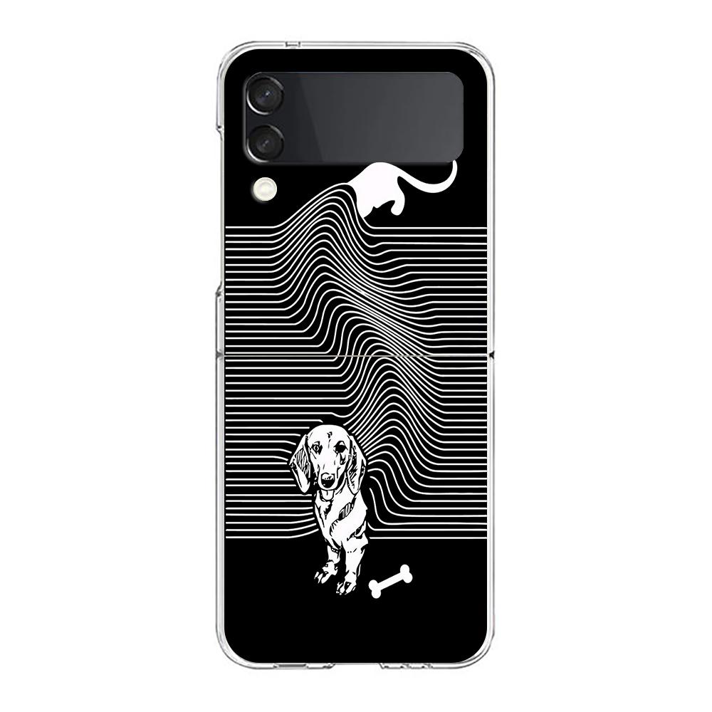 Dachshund Sausage Dog Phone Case For Samsung Galaxy Z Flip 3 4 5 6 Fold High Hard Shell For Galaxy Z Flip 3 5 6 Clear Cover