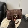 Bag Women's 2025 New High-value Crocodile Pattern Baguette Small Bag Fashion Versatile Handbag Underarm Shoulder Bag