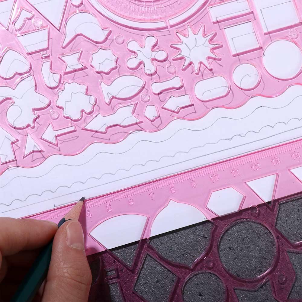 DIY Puzzle Drawing Ruler Drafting Supplies Mathematical Geometry Wavy Line Ruler Template Rulers