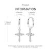 925 Silber Klassischer Zirkon Kreuz Anhänger Creolen für Damen Schmuck Geschenk