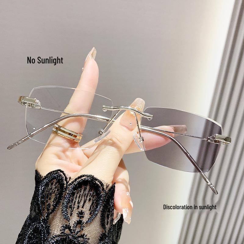 

Безрамочные Модные Фотохромные Очки с Защитой от Синего Света по Рецепту для Мужчин и Женщин