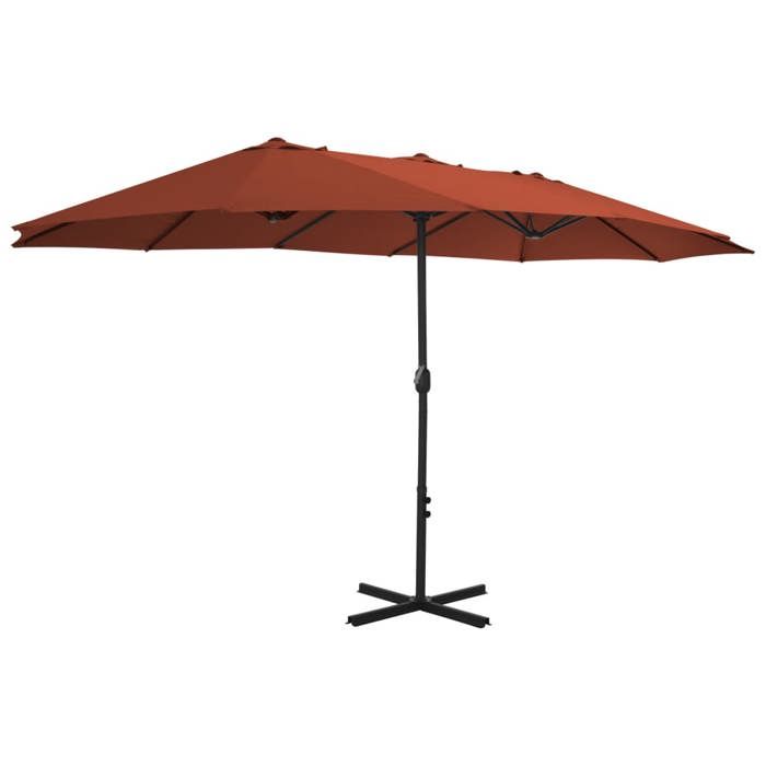 VidaXL Parasol d'Extérieur avec Poteau en Aluminium, Pare-soleil de Patio, Abri de Soleil, Parasol de Terrasse Extérieur, 44872