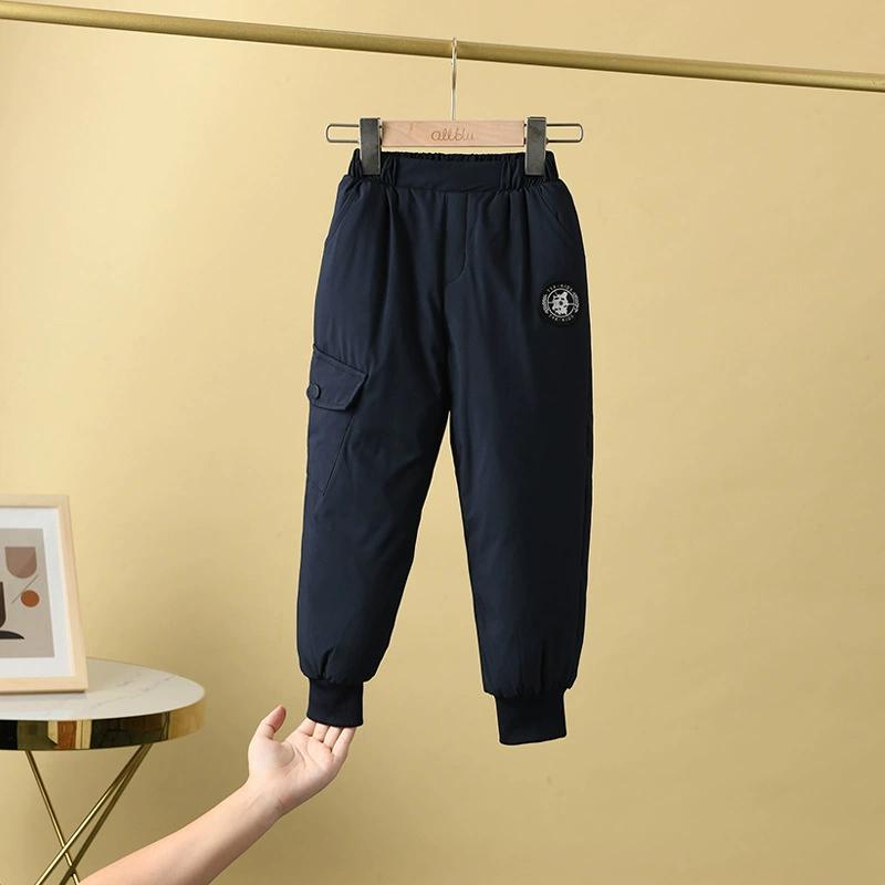 

Детские зимние детские пуховые штаны для мальчиков и девочек, рабочие штаны для мальчиков и девочек, утепленные теплые штаны, длинные штаны 100 темно-синий