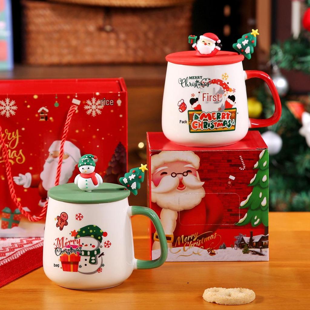 Caneca de Cerâmica Papai Noel - Fofa, Criativa, com Tema de Natal, Xícara de Temperatura Constante
