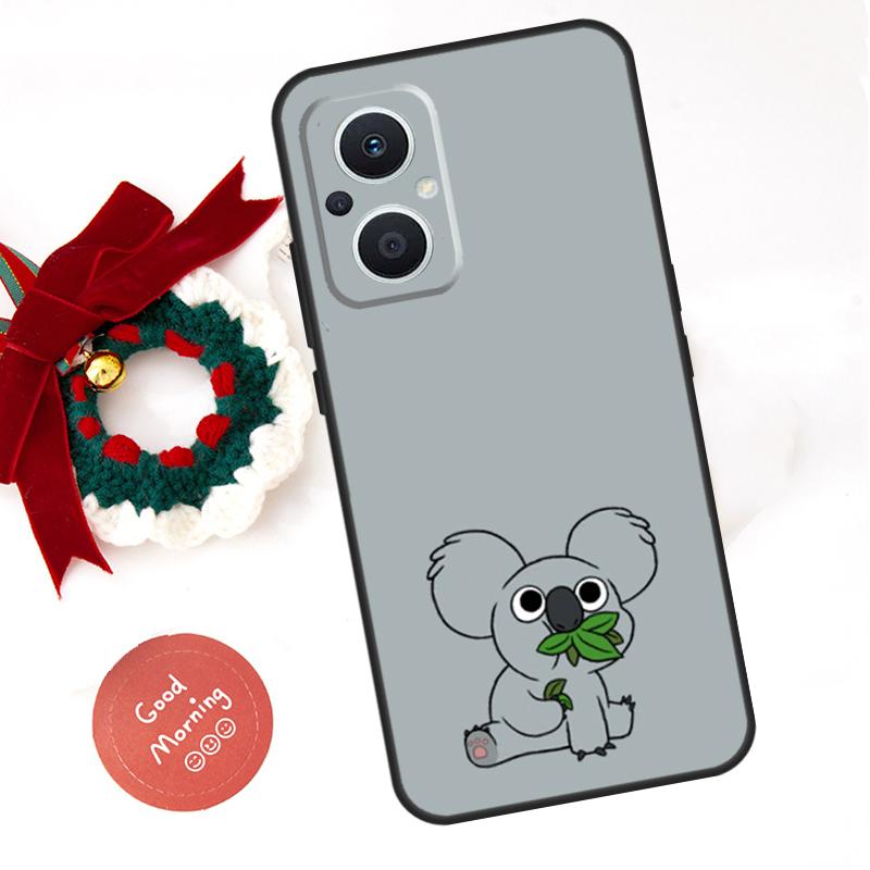 Cute Cartoon Koala Case For OPPO Reno 5Z 4Z 8T 10 11 Pro 11F 5 6 7 8 Lite OPPO Find X6 X5 Pro X2 X3 Neo Cover