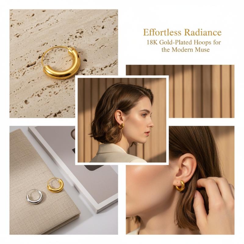 2026 New Glossy Stainless Steel Hoop Earrings Geometric Circle Fashion Jewelry For Women Waterproof