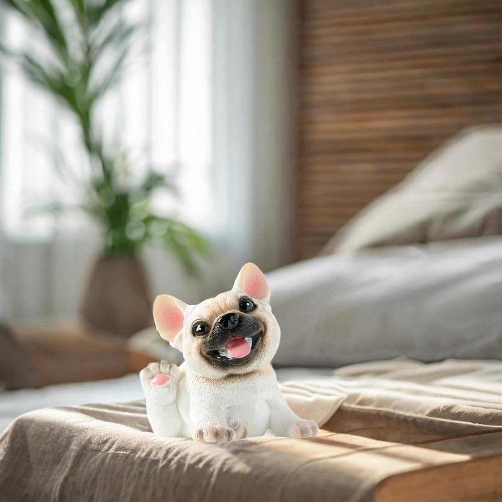 

Коллекционная скульптура щенка для декора стола и полки Pug