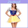 Encantador Vestido de Branca de Neve para Adultos Para Festa de Fantasia de Halloween Com Elegante Tecido Azul