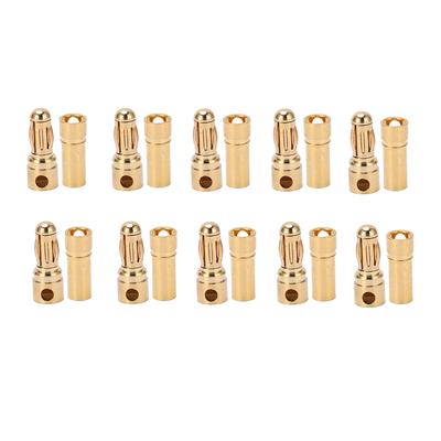 10 stuks 3,5 mm Vrouwelijke Banaanstekker Puur Koper Verguld Bullet Banaanconnectoren voor Elektronica