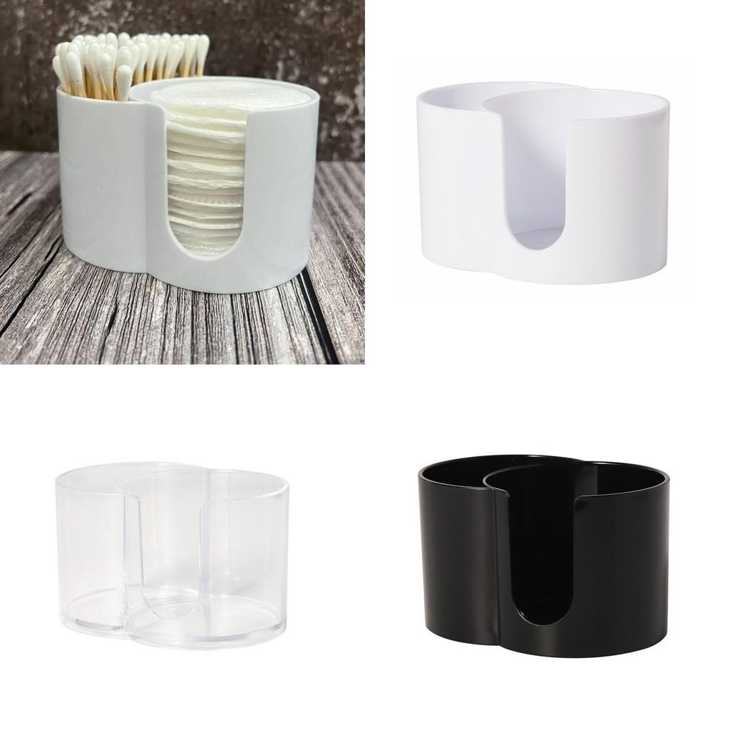 Ps And Bamboo Material Storage Container With Lid For Facial Cotton And Desk Organization