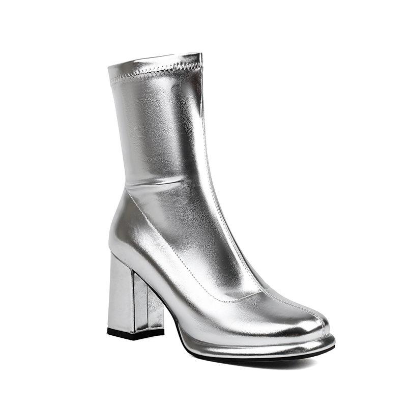 

Женские короткие сапоги на высоком каблуке — модные и универсальные осенне-зимние новые короткие сапоги большого размера на толстом каблуке 48