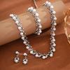 4Pcs Vintage Necklace Earrings Bracelet Set Zinc Zinc Alloy Women Jewelry Suit Pearl Jewelry Set  Party