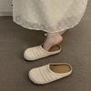 Woven Bag Head Wearing Half Slippers Women's Summer Beach One Pedal Bag Head Half Drag Women's Boken Platform Slippers