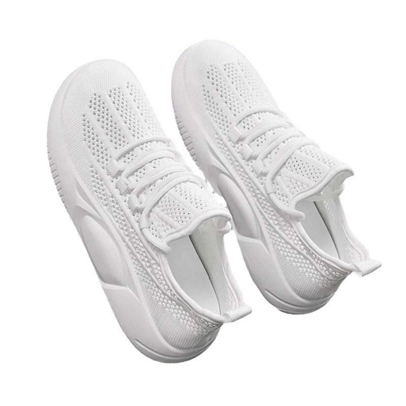 Breathable Women's Shoes Flying Woven Mesh Mesh Shoes Hollow Thin Lightweight Sports Shoes Casual White Shoes