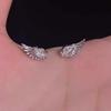Shiny Zircon Angel Wings Stud Earrings for Women Men Couple Multiple Ear Holes Fold Wear Ear Bone Stud Jewelry Gifts