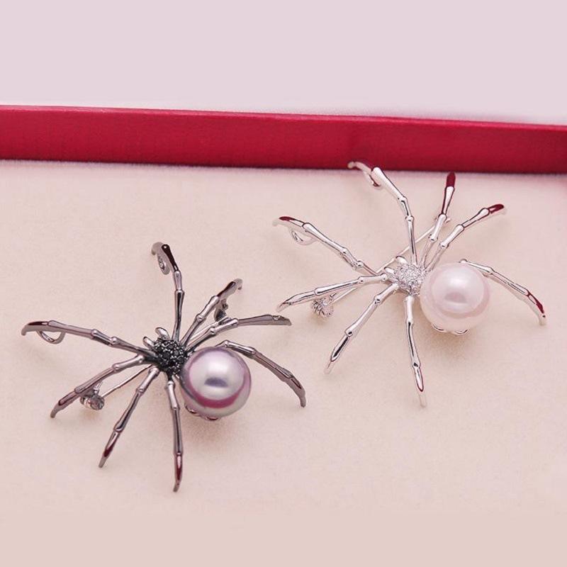 Fashion Personality Black Spider Pearl Brooch Women'S Vintage Brooch Gift Men'S And Women'S Accessories