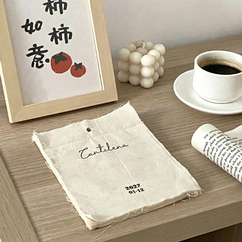 Limited-Room Hanging Calendar Accent in Soft Fabric, Dated Front Piece With Top Loop for Seasonal Vertical Home Display and Easy Placement