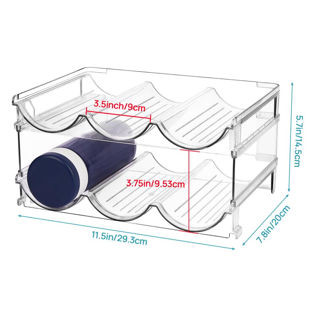 2Pcs Thickened Red Wine Rack Transparent Detachable Water Bottle Storage Rack Multi-layer Stacking Kitchen Cabinet Countertop