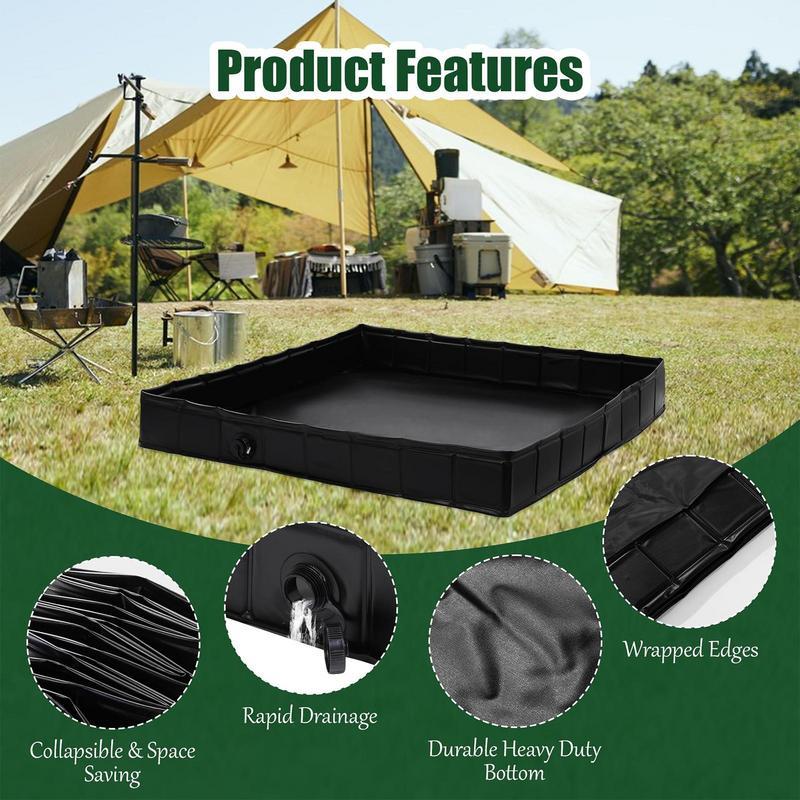 Foldable Shower Base Outdoor Tent RV Camping Awning Shower Tray Portable Shower Pan Foldable Shower Base For Camping Travel