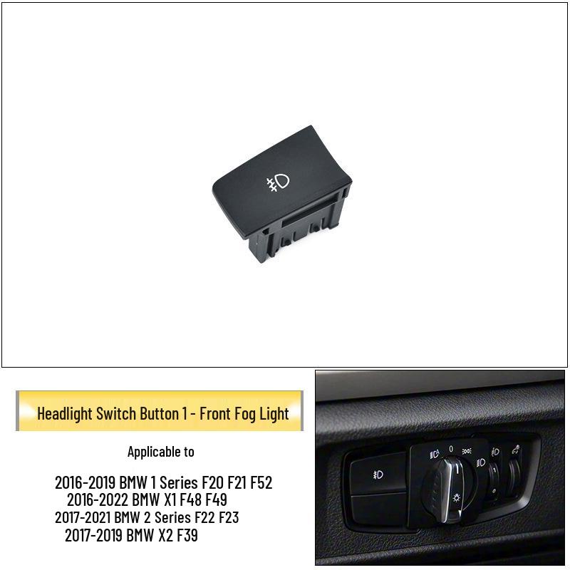 

BMW X1/X2 Headlight Switch Button Cover for 1 & 2 Series F49 Light Control Knob.