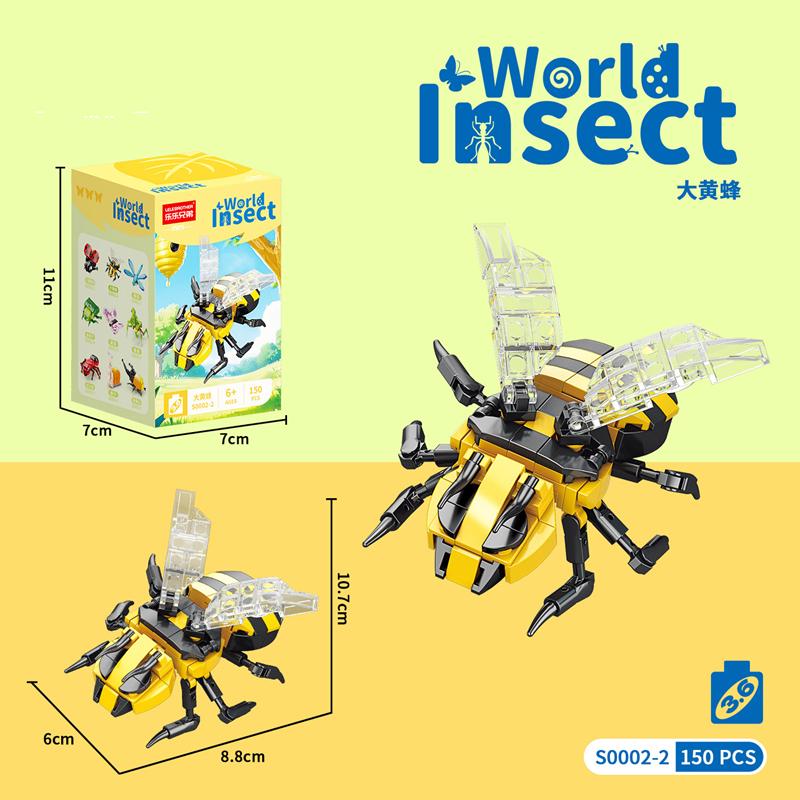 Non-Toxic Educational Insect Building Block Set - Bee & Butterfly Small Particle Models Early Learning Toy Gift For Kids