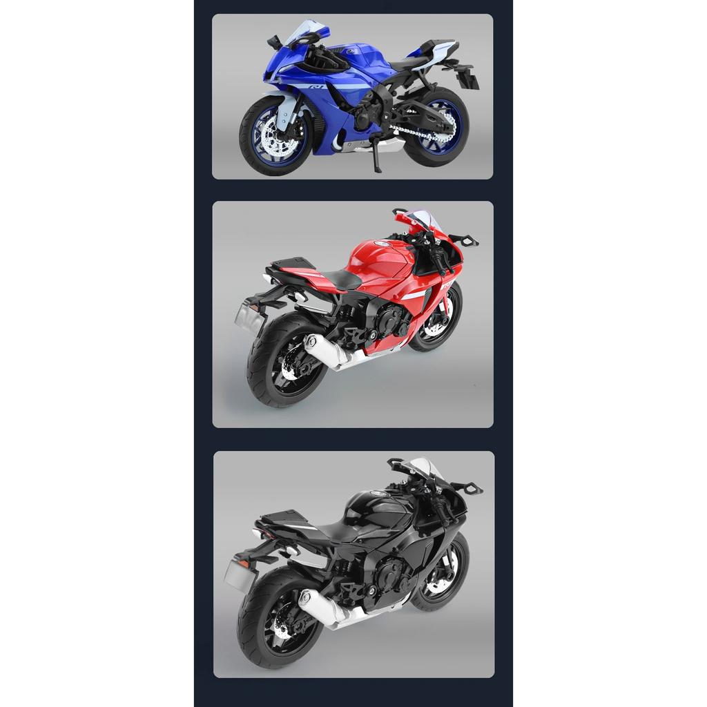 1/12 YAMAHA YZF-R1 Alloy Racing Motorcycle Model Diecast Street Sports Motorcycle Model Simulation Sound Light Kids Toys Gift