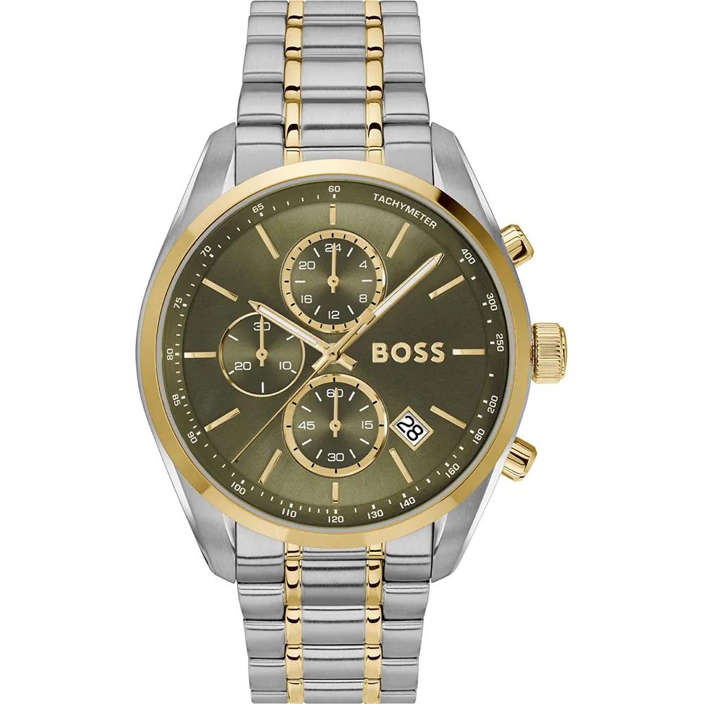 BOSS Grand Prix Green Stainless steel Bicolor Men s Quartz Watch 1514227 зелёный