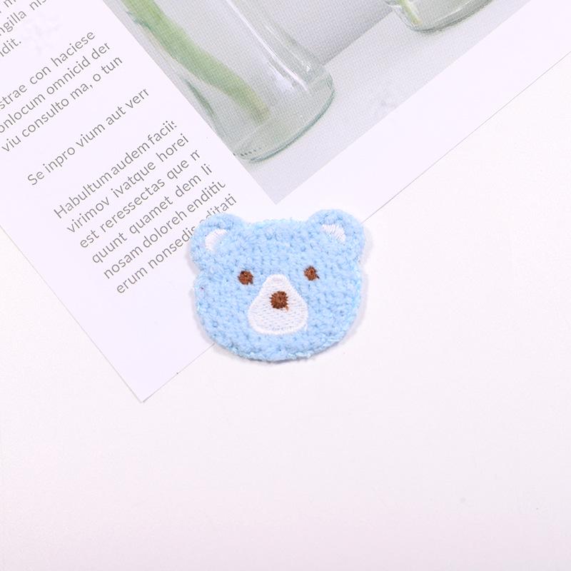 Cartoon Bear Woolen Headdress Patch - Small Embroidered Applique for Clothing