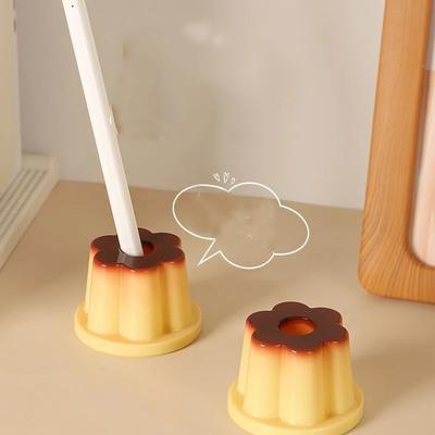 1 pz. Portapenne a forma di budino, simpatico cartone animato, creativo, ornamento da scrivania, forma di gelatina, foro per penna, fessura per matita, portaoggetti per matite