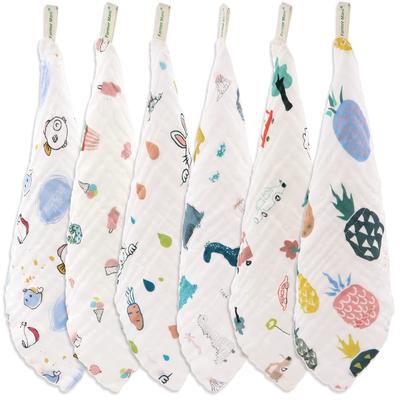 Gasväv babyhandduksset bomull 6-lagers babyhandduk 30 x 30 cm Återanvändbar handduk perfekt för personer med känslig hud och spädbarn (6 stycken) 100 %
