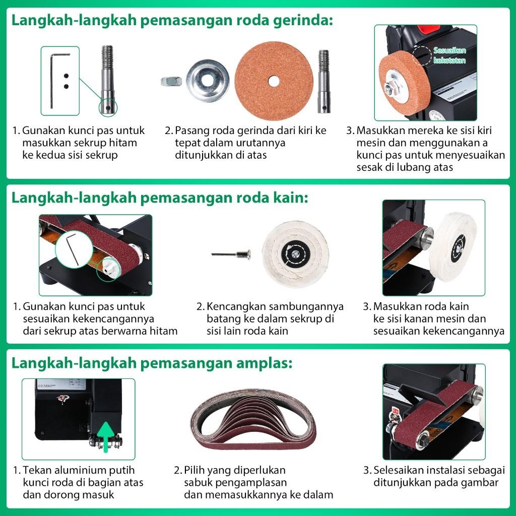 7 Speed Multifunctional Belt Sander Adjustable Vertical Belt Sanding Polishing Machine Small Desktop Grinder