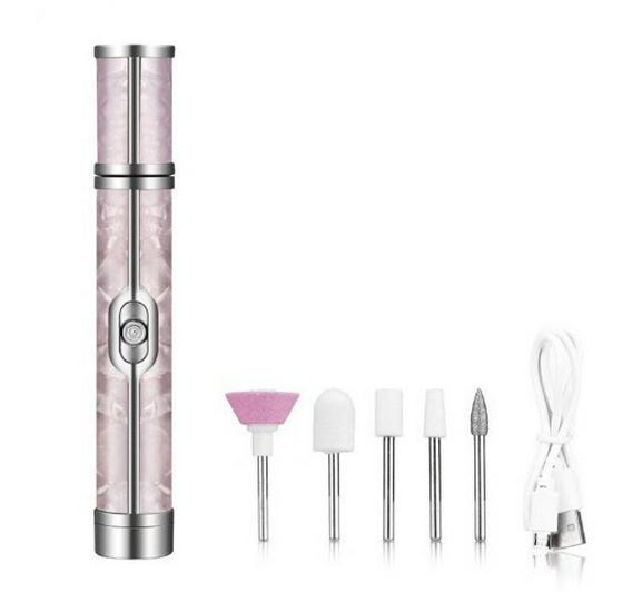 Rechargeable Electric Nail File & Grinder for Manicure and Dead Skin Removal - Gray Nail Care Tool