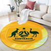 Australia National Football Round Rug, Non Slip Washable Circular Carpet For Living Room Bedroom Playroom, Sports Fan Decor, Holiday Birthday Gift