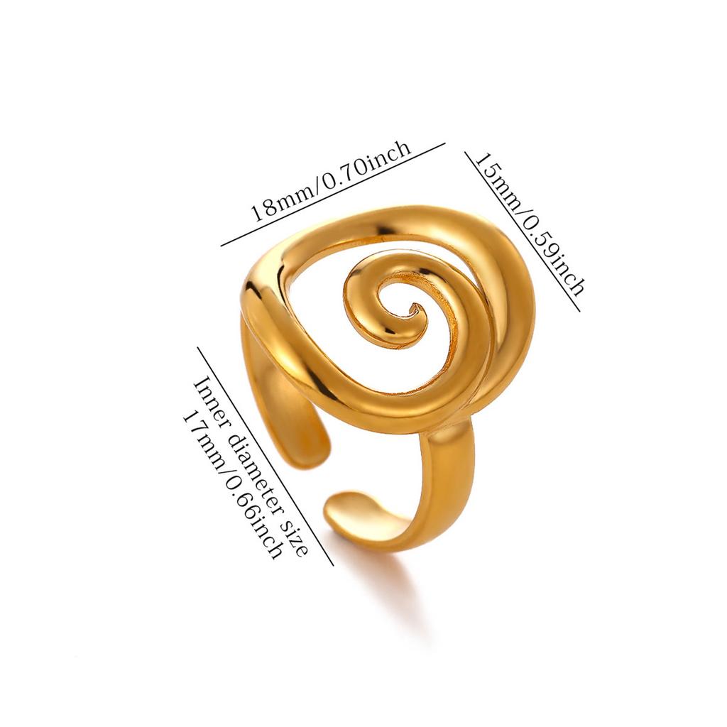 Summer Beach Style Gold Color Open Rings Stainless Steel Starfish Seashell Palm Tree Anillos Waterproof Ring Jewelry For Women