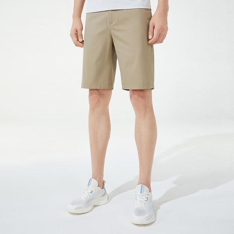 Anta Comprehensive Training Series Logo Letter Mid-Waist Straight Leg Woven Five-Point Shorts Men Shorts Moka-Khaki 152337531-2