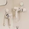 No Punching Suction Cup Hair Dryer Holder Wall Mounted Space Saving Hair Dryer Rack Reusable Cord Organizer for Home