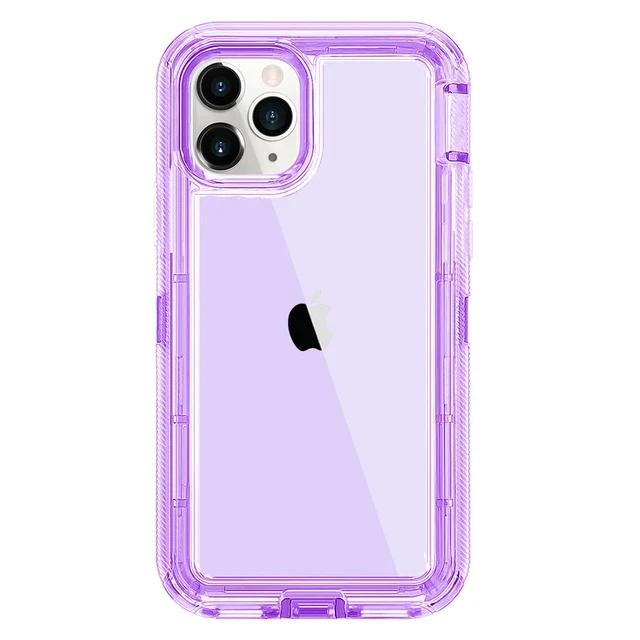 Simple Solid Color Heavy Duty Military Grade Anti-Drop Armor 3IN1 for IPhone 17Air 16E 16 15 14 PLUS 13 12 11 17 Pro Max Otther with Box Clear Case