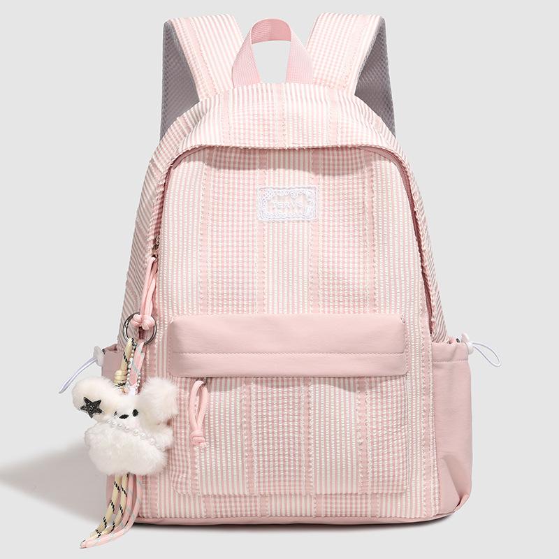 Schulrucksack1011 Frühling neu Japanisches Mädchen Herz karierter Rucksack leicht große Kapazität Schüler-Schulrucksack niedlicher Rucksack