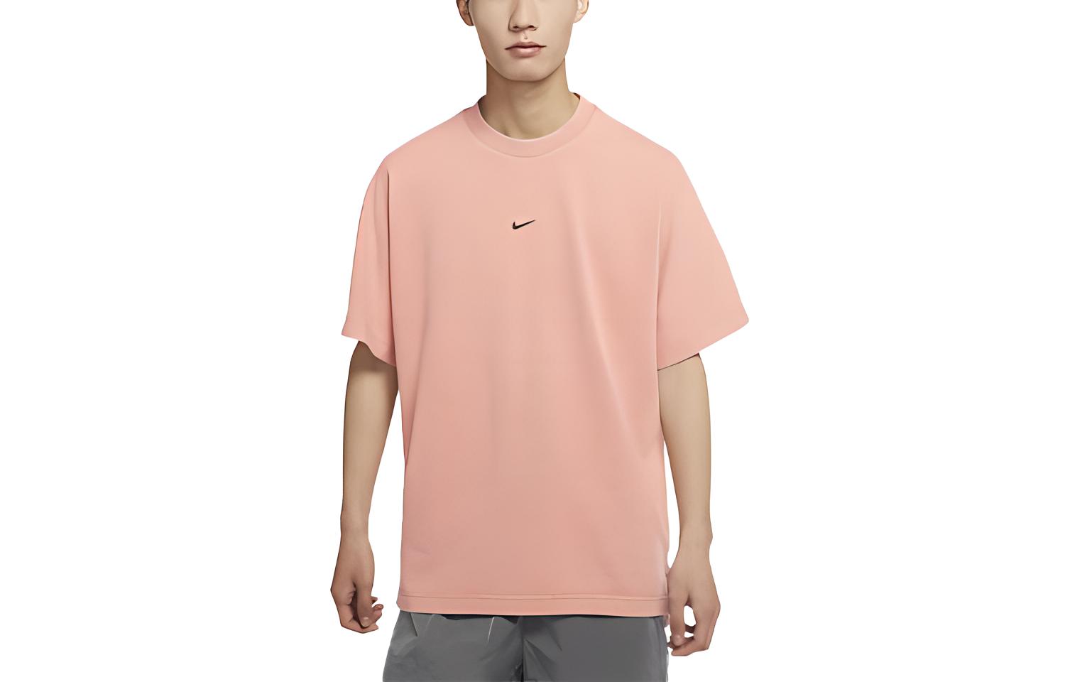Nike T Shirts Men s Pink Crew Neck Moderate Straight Fit DM6671-827 S