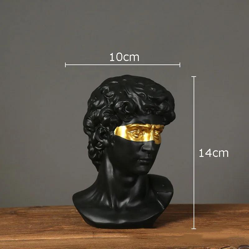 Greek Mask David Bust Statue Resin Classic Roman Sculpture Modern Art Home Office Study Room Bookshelf Decor Collection Gifts