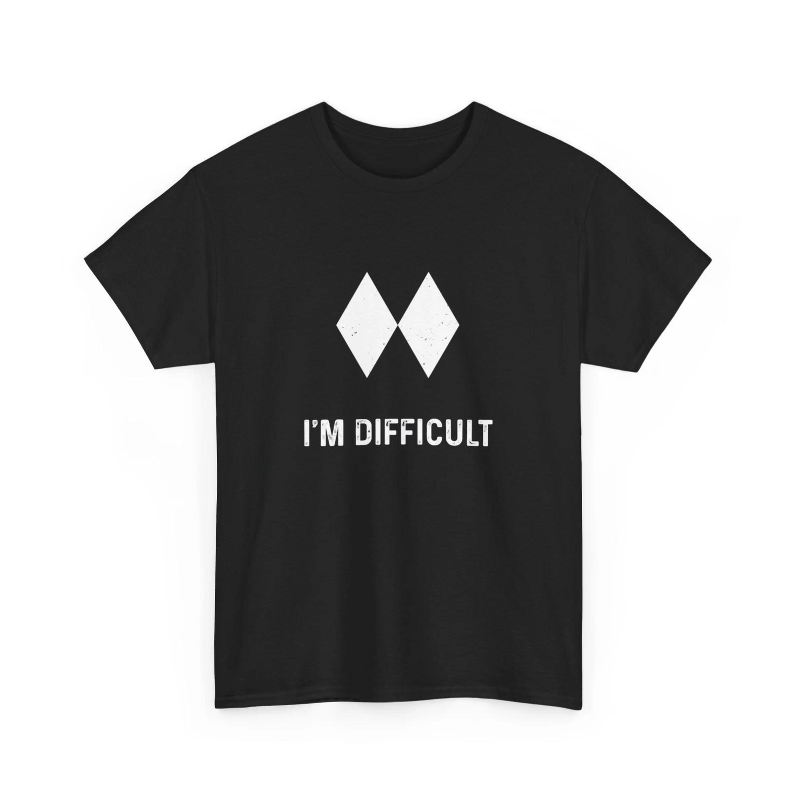 Skiing Shirt, I M Difficult Ski T-shirt, Skiing Winter Sports Lovers Shirt 2XL