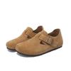 Cowhide Version~ Shoes Women's Leather Matte One-pedal Retro Ugly Cute Shoes Versatile Flat-bottomed Casual Loafers