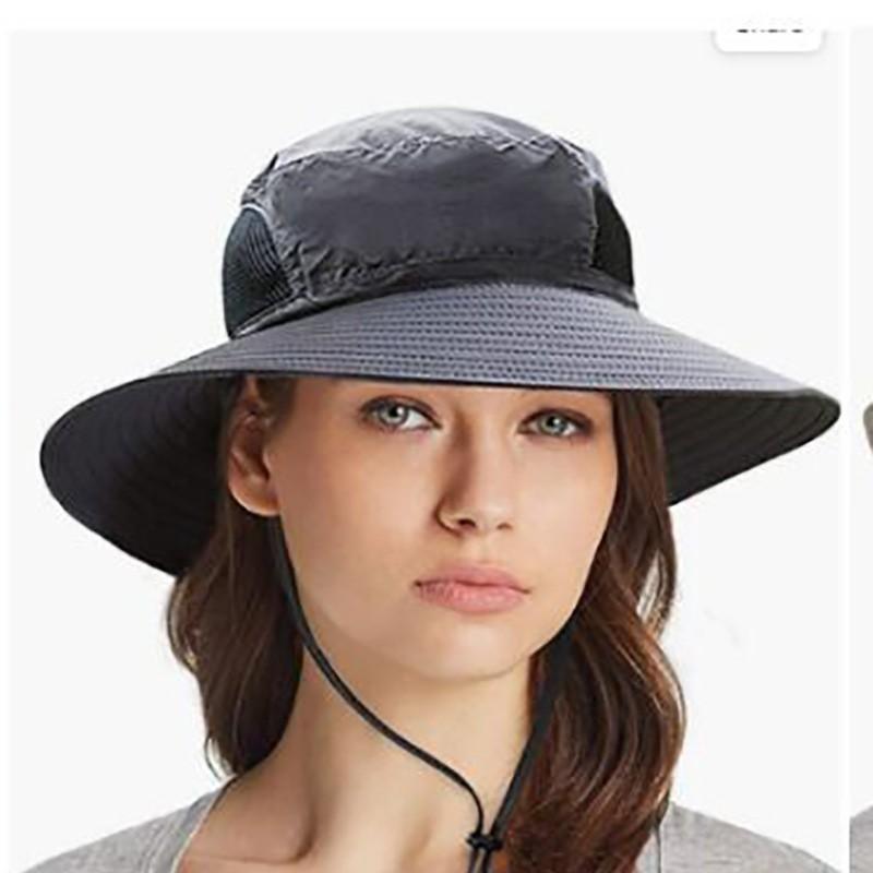 

Summer Sun Hats UV Protection Outdoor Hunting Fishing Cap For Men Women Hiking Camping Visor Bucket Hat Fisherman Hat 58-60cm темно-серого