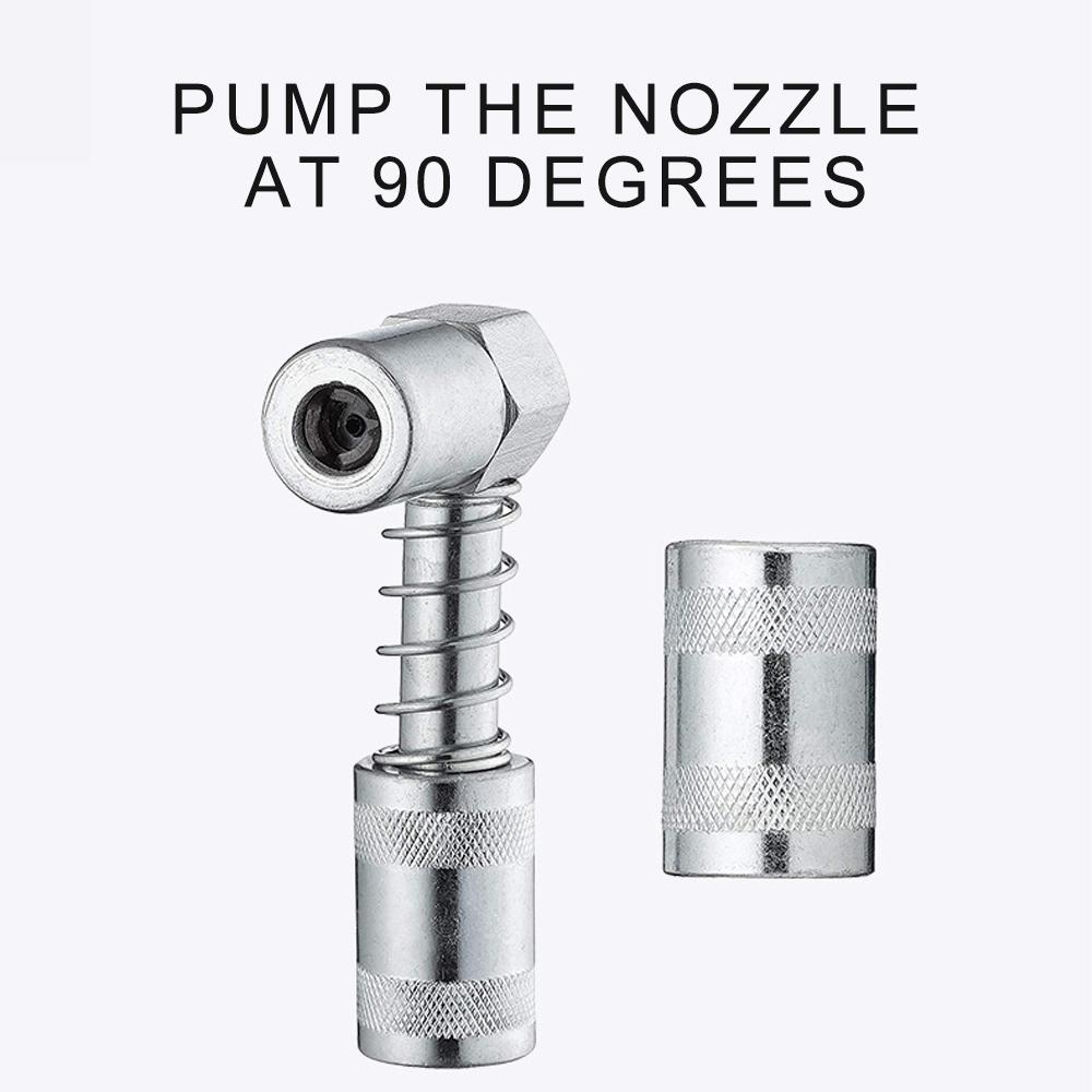 90 Degree Grease Coupler Grease Fitting Tool Coupler Adapter Fitting Tool Grease Nozzle Grease Gun Lubrication Oil Pump Tool