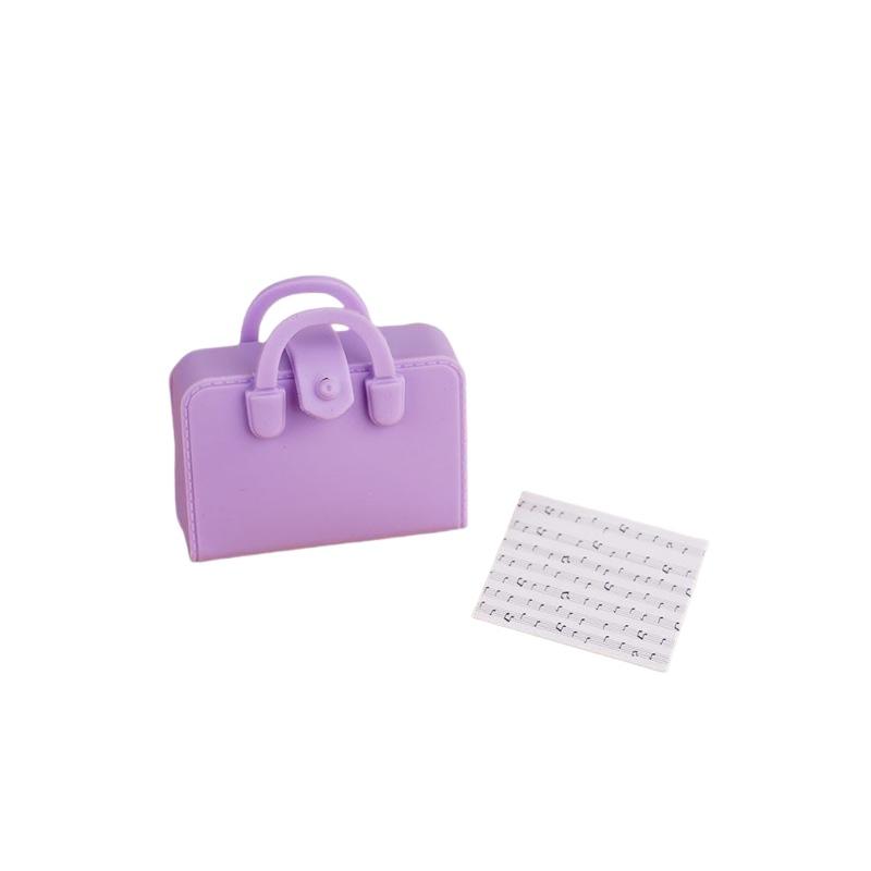 [J] 5Pcs Dolls Mini Bags Clothes Accessories 1/12 Dollhouse Simulated Handbag School Bag Music Score Model Study Decoration Toys