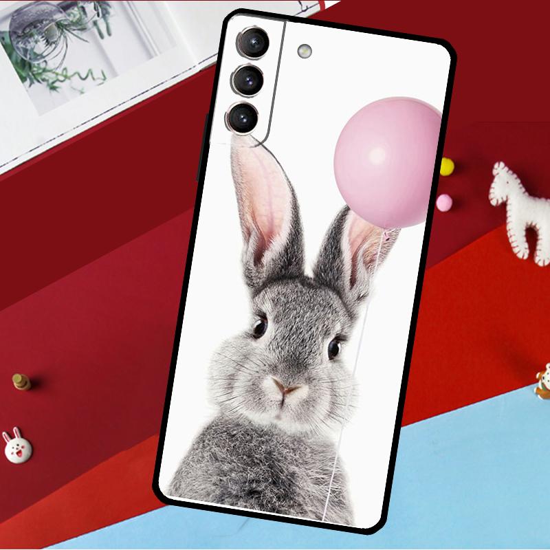 Cute Bunny Rabbit Funda For Samsung Galaxy S25 S23 S22 S20 S24 Ultra S9 S10 Plus S21 FE S25 FE Phone Case