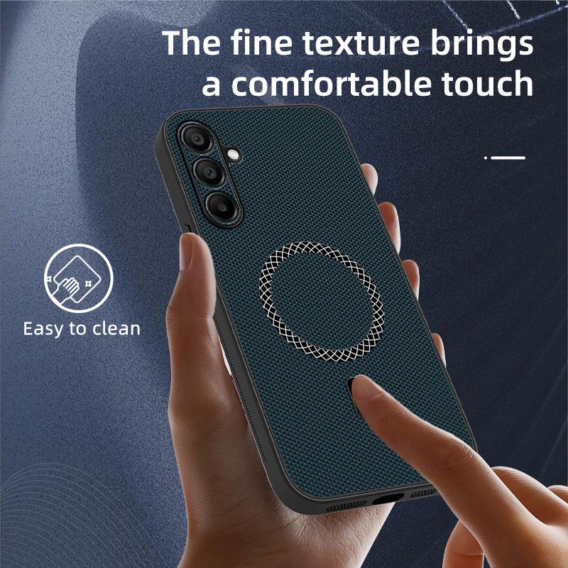 Magnetic Wireless Charging Phone Case For Samsung Galaxy A33 A53 A34 A54 A15 A25 A35 A55 Leather Texture Shockproof Cover Cases