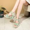 Large Size Wedge Sandals Spring New One-word with Small Daisies Women's Shoes with Skirts Beach Shoes