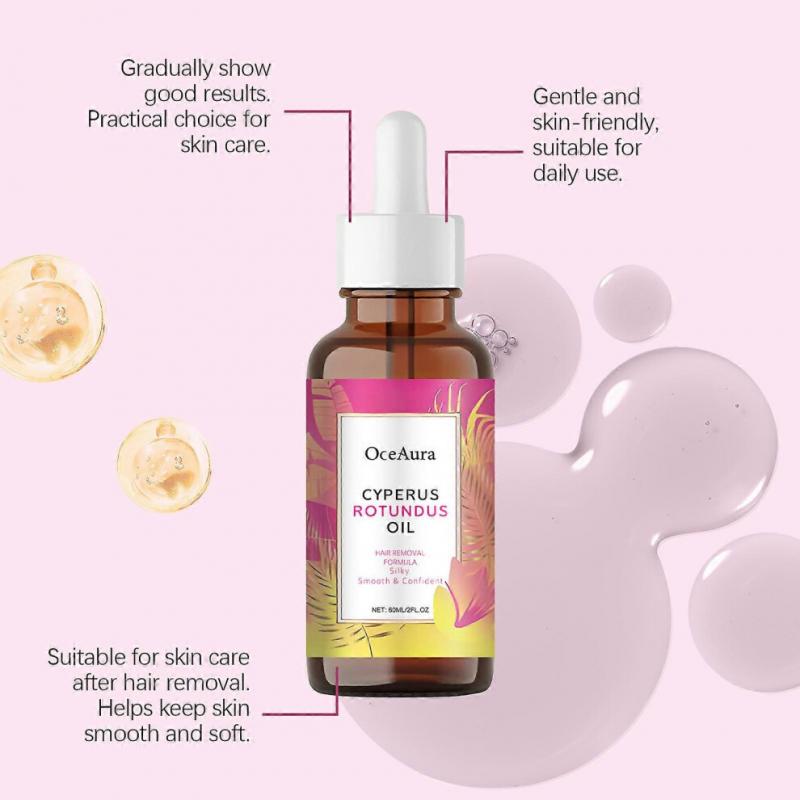 60ml Cyperus Rotundus Oil - 60ml Natural Cyperus Rotundus Oil for Hair Removal, Moisturizing & Soothing Cyperus Oil for Reducing Body Hair Growth