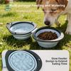 Portable Pet Folding Bowl Food Grade Double Bowl Pet Food Water Feeding Tray Non-slip with Carabiner Pet Travel Feeder Outdoor